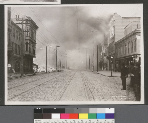 [View of fire on Howard St. near Eighth.]