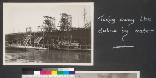 Taking away the debris by water