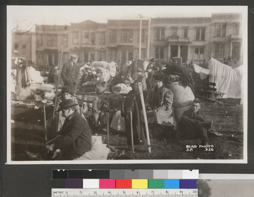 [Refugees in Washington Square.] — Calisphere