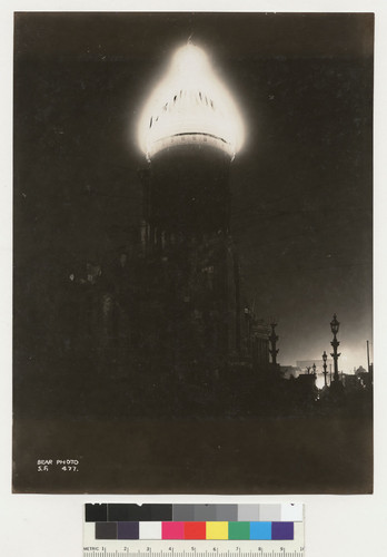 [Illuminated dome of City Hall.]