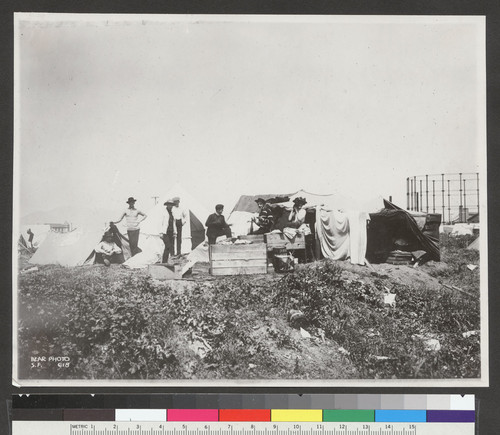 [Refugee camp, Fort Mason.]