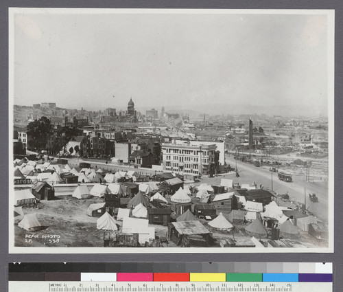 [Refugee camp at Buchanan and Market Sts.]