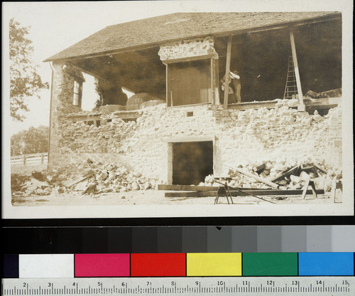 Near Glen Ellen. [Damaged adobe structure.]