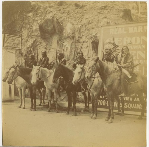 Six Native Americans on horseback