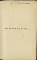 Title page, "The Technology of Sugar"
