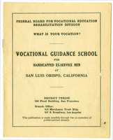 Vocational Guidance School for Handicapped Ex-Service Men at San Luis Obispo, California: