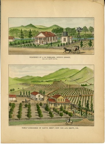 Danglada, J. M., Residence, Arroyo Grande; Abbott, Austin, Ranch and Residence, near San Luis Obispo [On Same Plate]