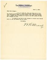 Letter from William Randolph Hearst to Julia Morgan, June 8, 1926