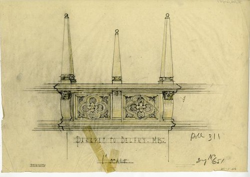 1" Scale Drawing of Parapet to Belfry