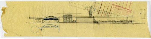 Agua Caliente Resort Hotel and Spa [roof structure sketch on trace paper], 1948