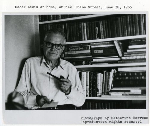 Oscar Lewis at home, at 2740 Union Street, June 30, 1965