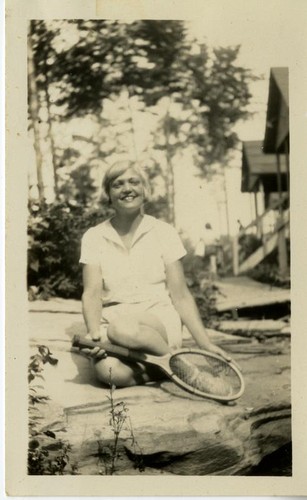 Brorsson, Karin, c. 1930.'and her second love, the tennis racket