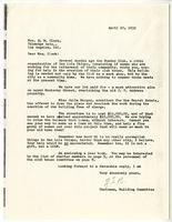 Correspondence from Grace Barneberg to E. W. Clark, April 10, 1932