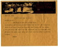 Telegram from George Louis to Howard Louis, December 24, 1928