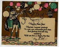 Happy New Year card from Mabelle to Howard Louis, December 1928