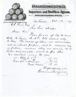 Letter from Braunschweiger, October 13, 1887