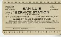 Monday Club Building Fund Card