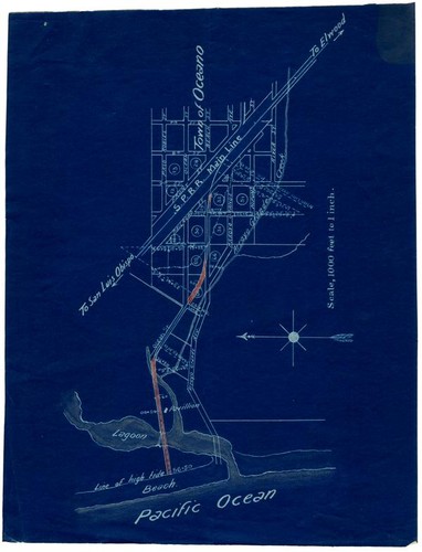 Map of Southern Pacifc Railroad gap