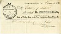 Receipt from M. Pepperman for Estate of Hollister