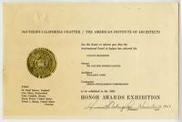 Cannon Residence Honor Awards Exhibition certificate