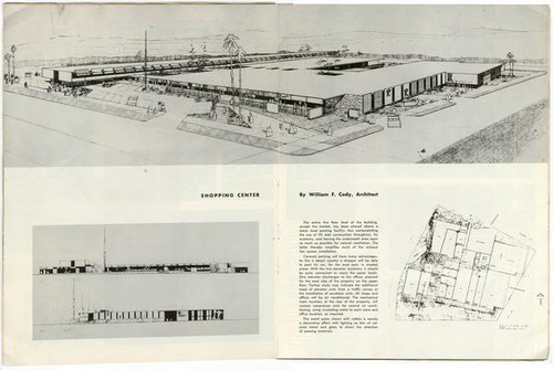 Shopping Center [drawings], Arts & Architecture Magazine, October 1955