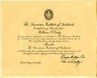 The American Institute of Architects Certificate of Membership