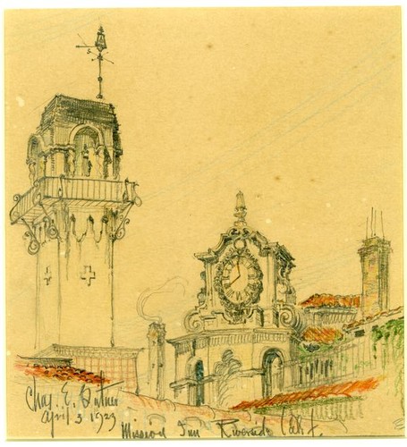 Mission Inn, Riverside, Calif., colored pencil on paperboard, 1923 ...