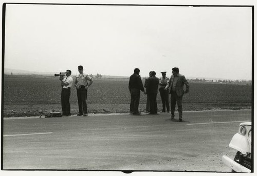 Police video picketing action during lettuce thinning