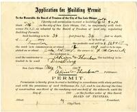 Application for Building Permit on lots 9-10, block 137
