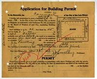 Application for building permit, J. J. Lewelling