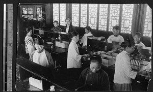 Beginning chemistry lab at Ginling College, Nanjing, Jiangsu, China, ca.1918