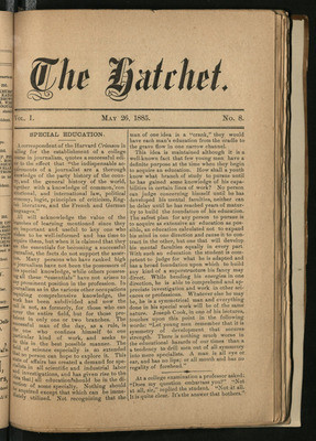 The Hatchet, May 26, 1885