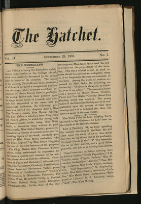 The Hatchet, September 29, 1886