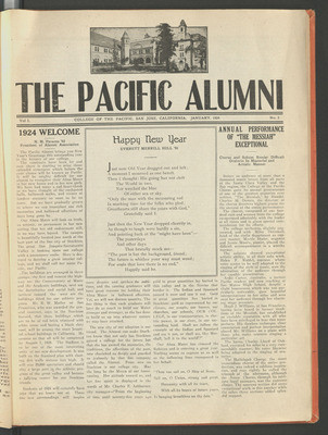 The Pacific Alumni January 1924