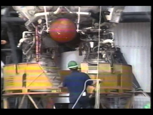 Atlas Centaur AC-70 BS-3H Vehicle Erection and Stacking, 25 Mar 1991 HACL Video 000013