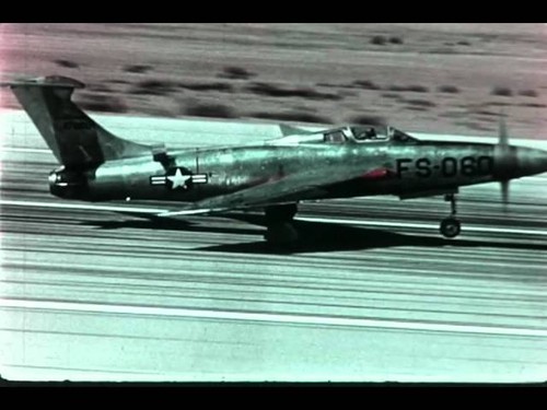 F-0281 XF-84, F-105 Flight at Edwards Air Force Base Video