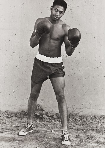 Manuel Hamilton, middle weight boxing contender, Santa Maria High School : 1949