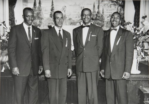 Associated ministers, Second Baptist Church, Paso Robles : 1959 ; In this group are Reverend L. C. Blackburn, Reverend Vern Haynes, Reverend Henry Edwards, and Reverend Cecil Parish