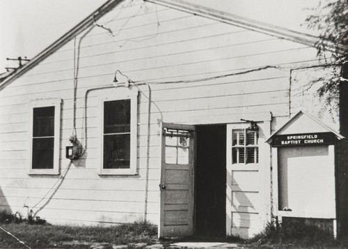 The first building of Springfield Baptist Church of San Luis Obispo on Brook Street : 1947