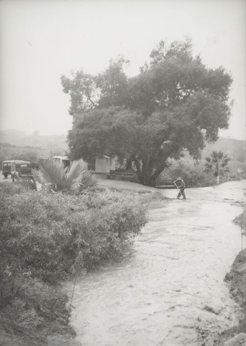 Fernando Ramirez at Rincon Creek, 1969 flood