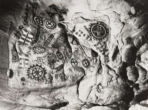 Painted Cave, San Marcos Pass. Mrs. J. W. Ogram photograph : 1934