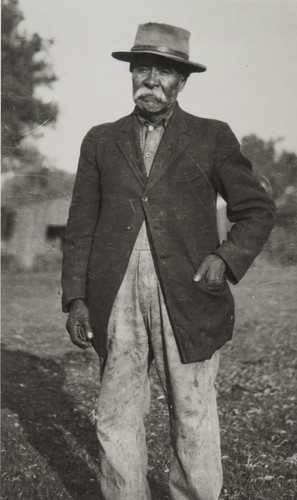 Probably a photograph of Pacifico Gallego : ca. 1916, who worked with John P. Harrington to document the Migueleño Salinan language