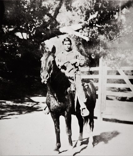 Vincent Tumamait on horseback : circa 1935