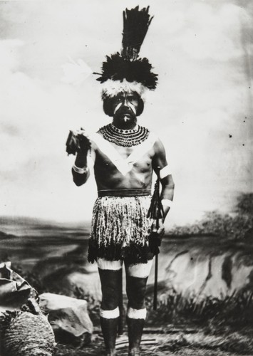 Rafael Solares (1822-1890), Chief of the Inéseño Chumash Community of Zanja de Cota. Photographed in traditional dancing regalia : 1878, by Léon de Cessac, a French anthropologist