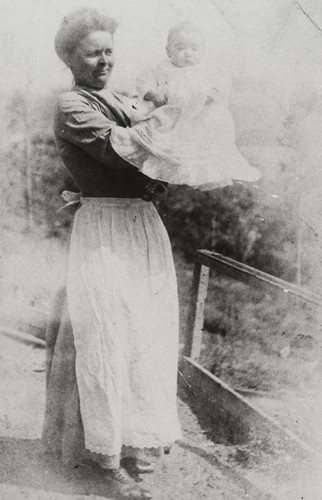 Clotilde Trejo (née Garner) with son Alex on his baptism day : February 1913