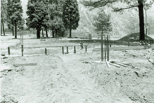 View of construction of Veterans Memorial Park