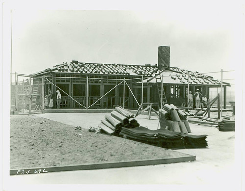 View of Santa Anita Golf Course clubhouse construction