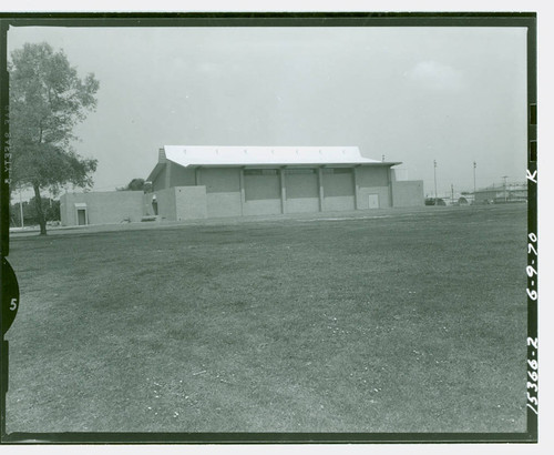 View of construction of the gymnasium at Enterprise Park