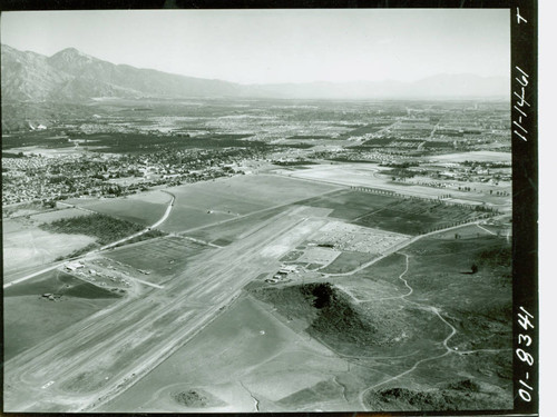 Aerial view of Brackett Field Airport near Frank G. Bonelli Regional Park