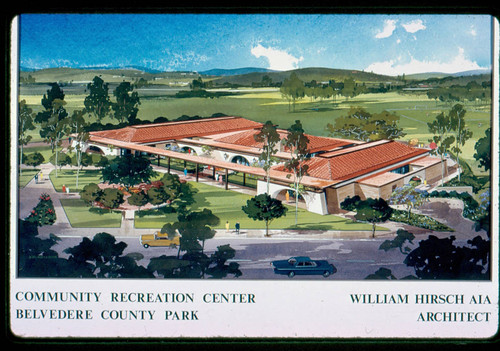 Architectural illustration of the community recreation center at Belvedere Park